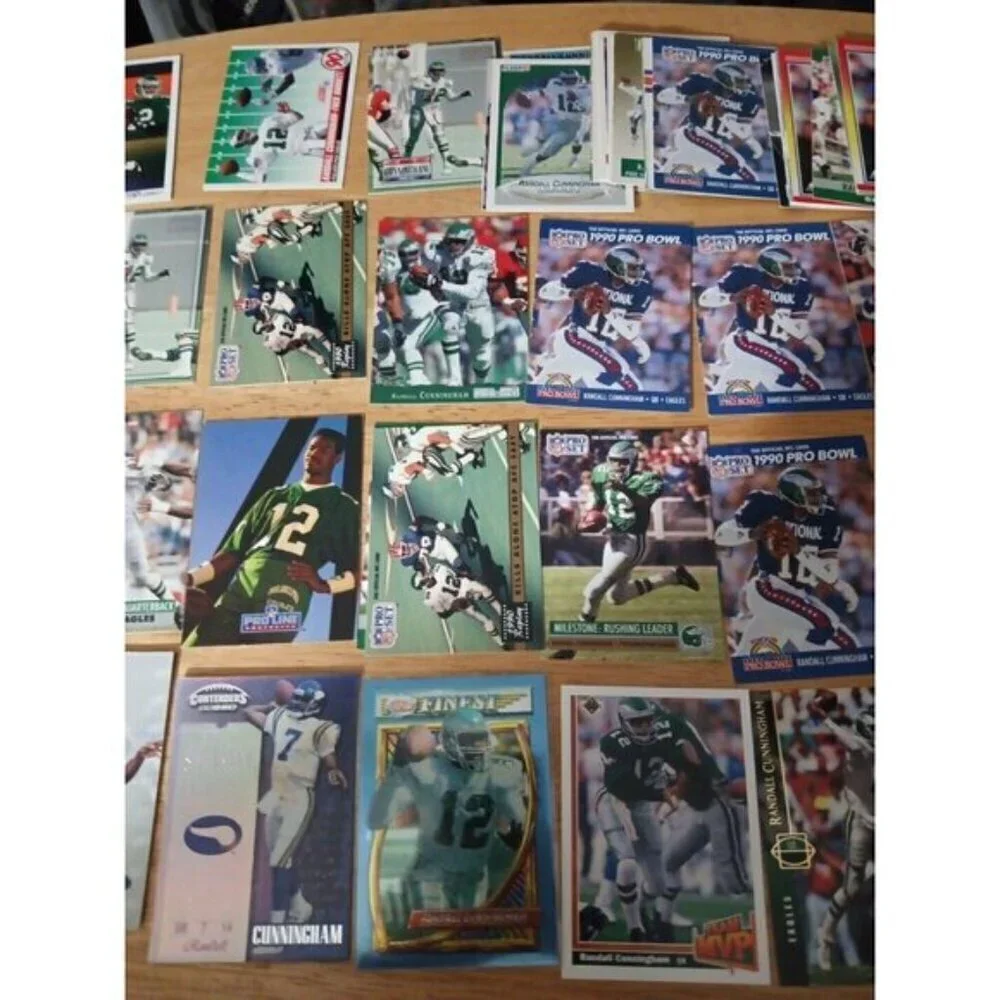 50 Randall Cunningham Lot Football Cards Base Inserts Collection